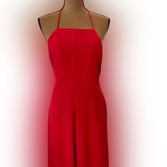 Super Fun Grey Lab Red Spaghetti Strap Jump Suit with Back Zipper – Small – NWT - Picture 2 of 5